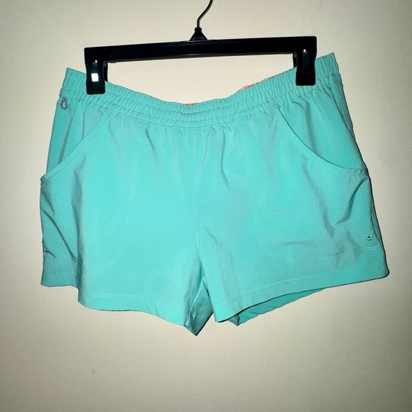 Columbia Sportswear Company Pants - Columbia PFG Athletic Shorts in Aqua Teal with Elastic Waist